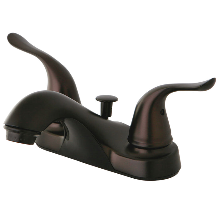 Yosemite FB5625YL Two-Handle 3-Hole Deck Mount 4" Centerset Bathroom Faucet with Plastic Pop-Up, Oil Rubbed Bronze