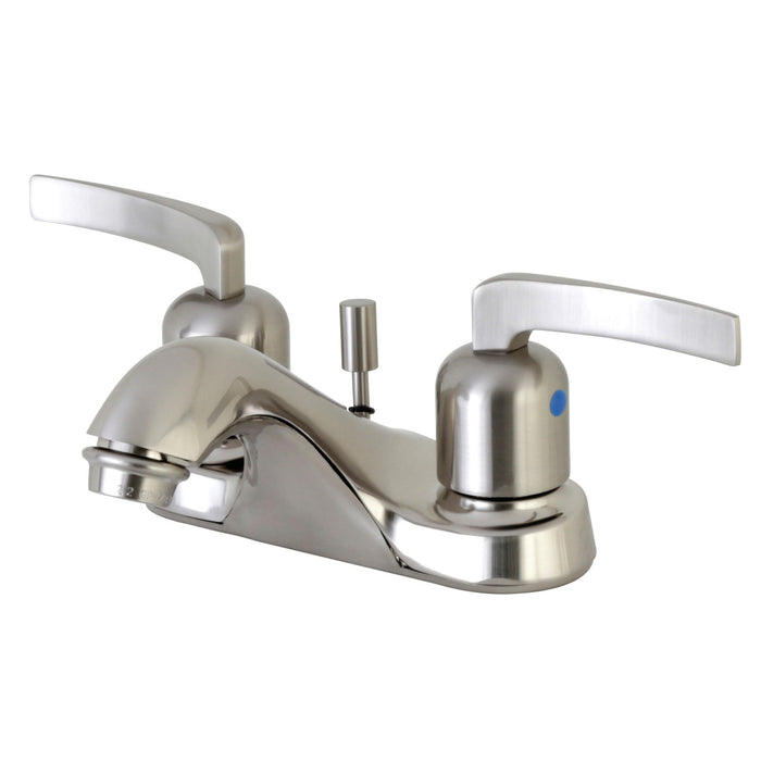Centurion FB5628EFL Two-Handle 3-Hole Deck Mount 4" Centerset Bathroom Faucet with Plastic Pop-Up, Brushed Nickel