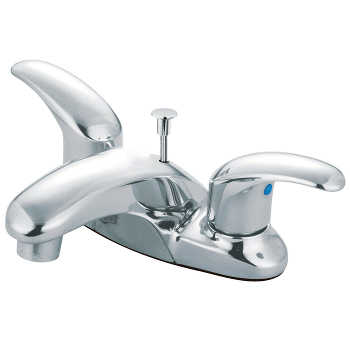Legacy FB6621LL Two-Handle 3-Hole Deck Mount 4" Centerset Bathroom Faucet with Plastic Pop-Up, Polished Chrome