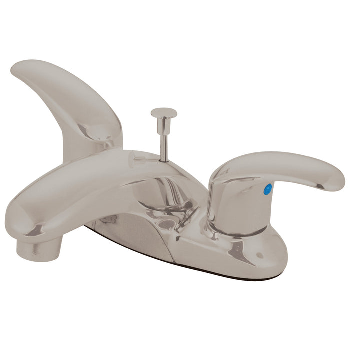 Legacy FB6628LL Two-Handle 3-Hole Deck Mount 4" Centerset Bathroom Faucet with Plastic Pop-Up, Brushed Nickel