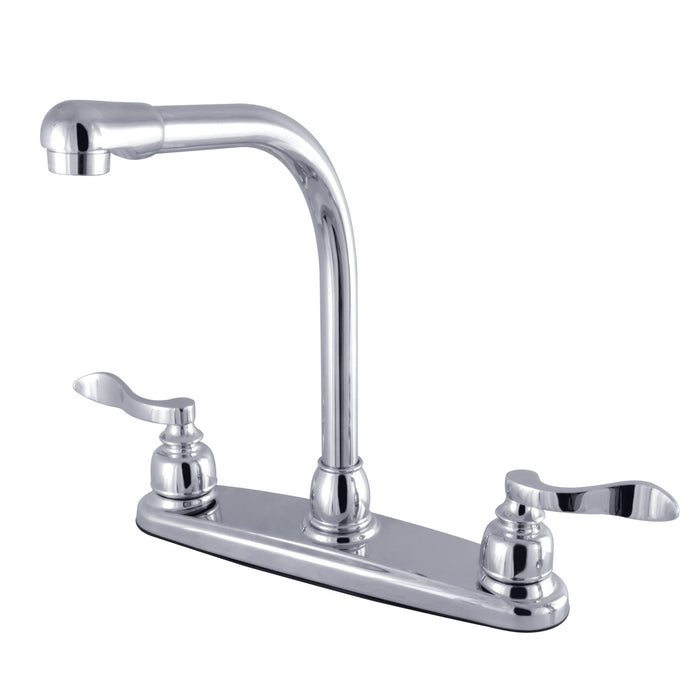 NuWave French FB751NFL Two-Handle 4-Hole Deck Mount 8" Centerset Kitchen Faucet with Side Sprayer, Polished Chrome