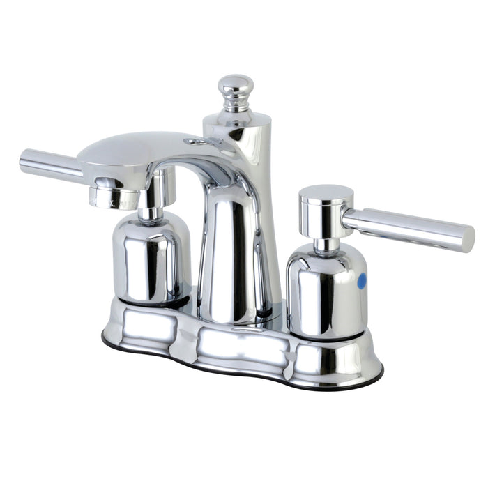 Concord FB7611DL Two-Handle 3-Hole Deck Mount 4" Centerset Bathroom Faucet with Plastic Pop-Up, Polished Chrome