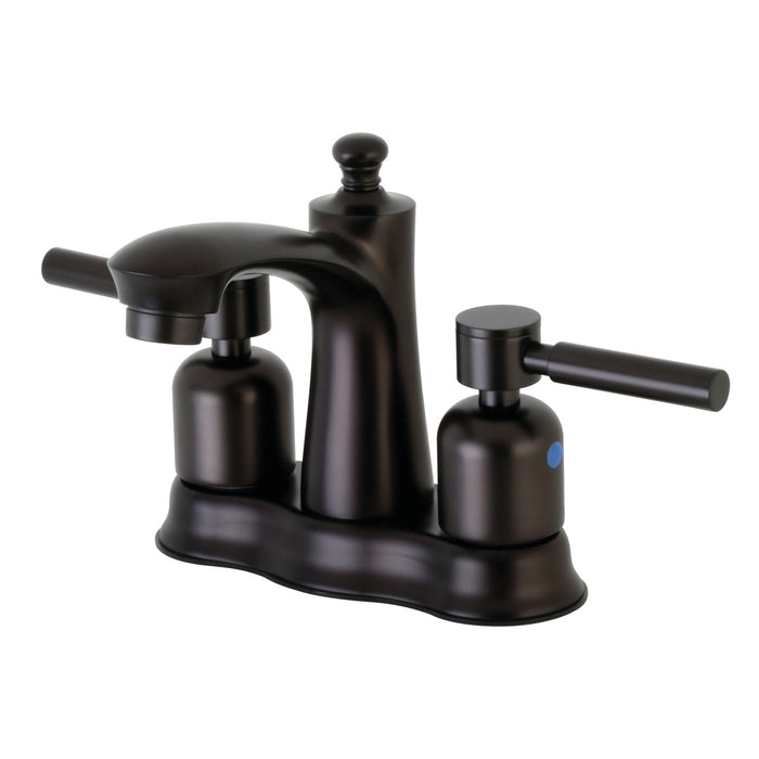 Concord FB7615DL Two-Handle 3-Hole Deck Mount 4" Centerset Bathroom Faucet with Plastic Pop-Up, Oil Rubbed Bronze