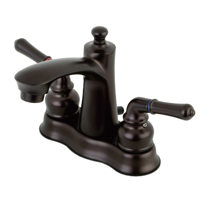Naples FB7615NML Two-Handle 3-Hole Deck Mount 4" Centerset Bathroom Faucet with Plastic Pop-Up, Oil Rubbed Bronze