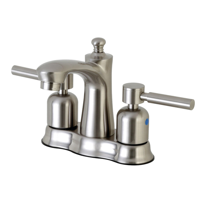 Concord FB7618DL Two-Handle 3-Hole Deck Mount 4" Centerset Bathroom Faucet with Plastic Pop-Up, Brushed Nickel