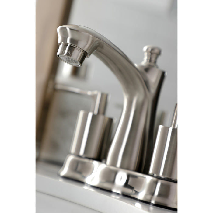 Serena FB7618SVL Two-Handle 3-Hole Deck Mount 4" Centerset Bathroom Faucet with Retail Pop-Up, Brushed Nickel