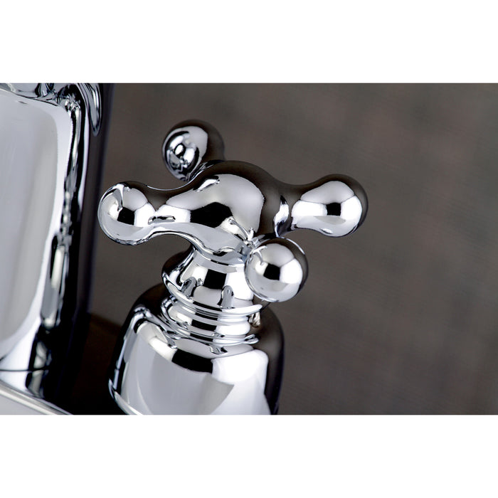 Victorian FB7621AX Two-Handle 3-Hole Deck Mount 4" Centerset Bathroom Faucet with Plastic Pop-Up, Polished Chrome