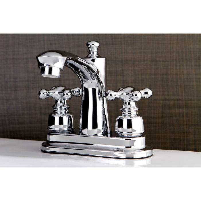 Kingston Victorian FB7621AX Double-Handle 3-Hole Deck Mount 4-Inch Centerset Bathroom Faucet with Pop-Up Drain, Polished Chrome