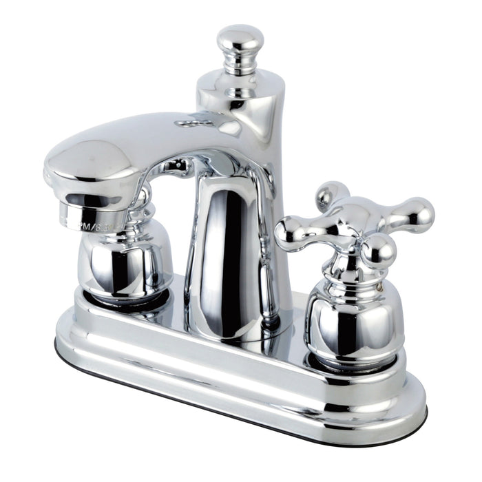 Victorian FB7621AX Two-Handle 3-Hole Deck Mount 4" Centerset Bathroom Faucet with Plastic Pop-Up, Polished Chrome