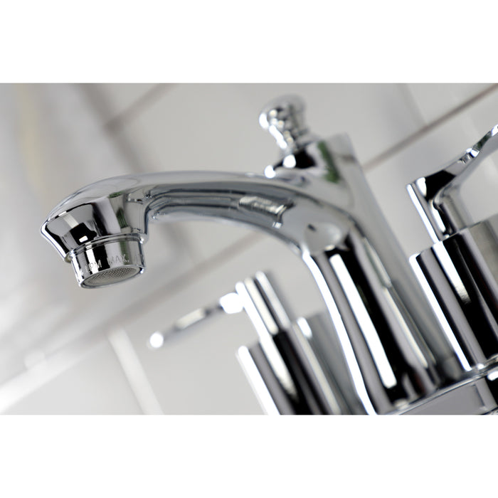 Serena FB7621SVL Two-Handle 3-Hole Deck Mount 4" Centerset Bathroom Faucet with Retail Pop-Up, Polished Chrome