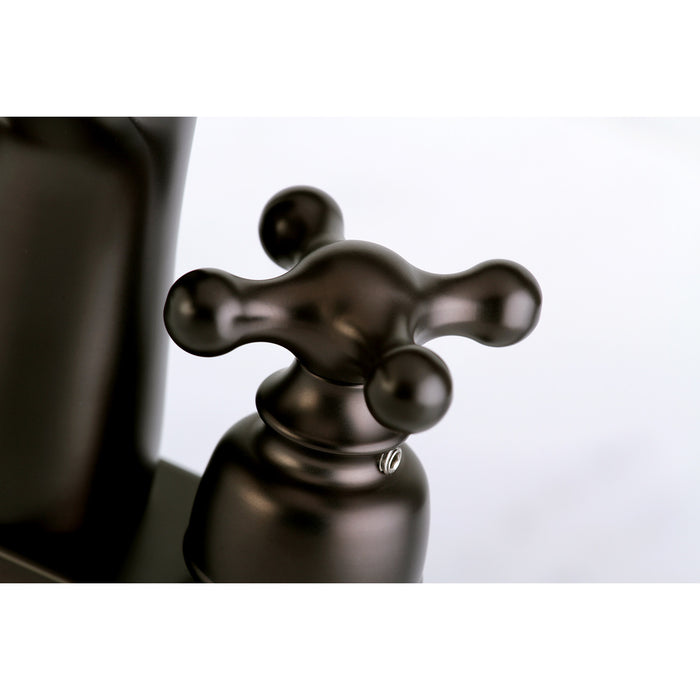 Kingston Victorian FB7625AX Double-Handle 3-Hole Deck Mount 4-Inch Centerset Bathroom Faucet with Pop-Up Drain, Oil Rubbed Bronze