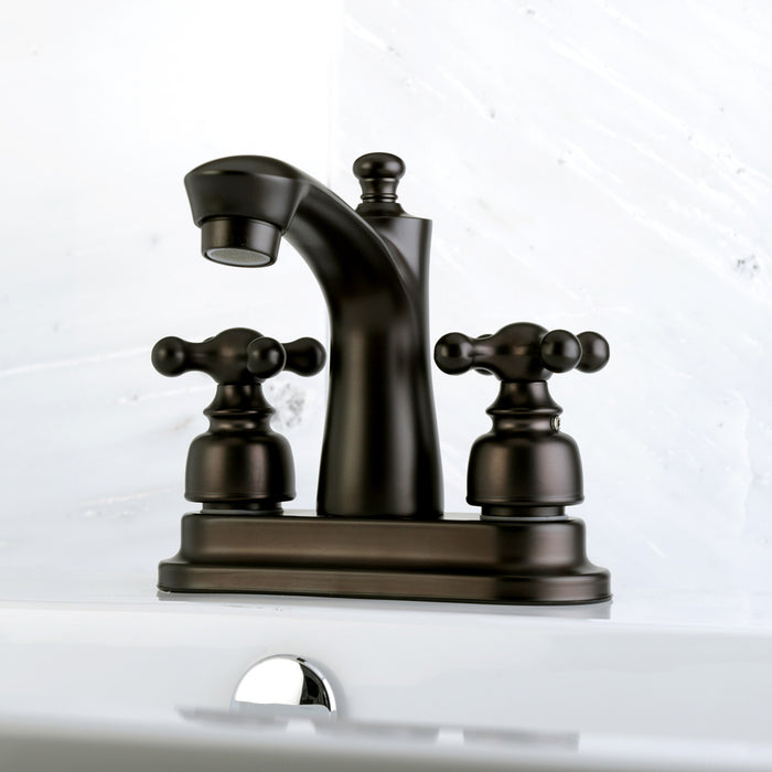 Kingston Victorian FB7625AX Double-Handle 3-Hole Deck Mount 4-Inch Centerset Bathroom Faucet with Pop-Up Drain, Oil Rubbed Bronze