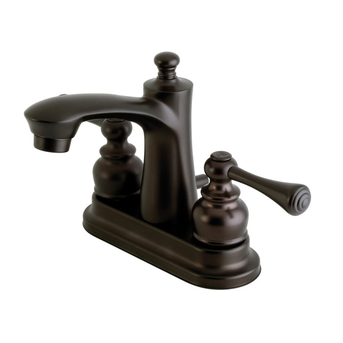 Vintage FB7625BL Two-Handle 3-Hole Deck Mount 4" Centerset Bathroom Faucet with Plastic Pop-Up, Oil Rubbed Bronze