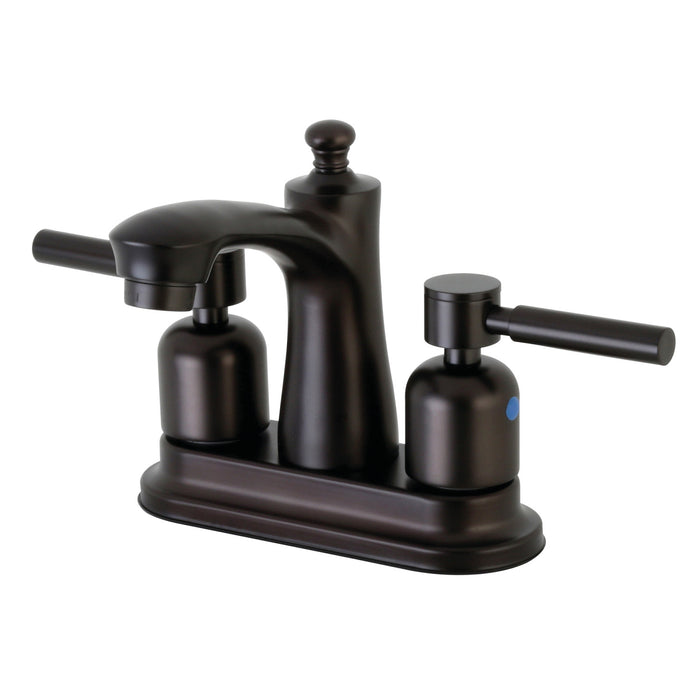 Concord FB7625DL Two-Handle 3-Hole Deck Mount 4" Centerset Bathroom Faucet with Plastic Pop-Up, Oil Rubbed Bronze