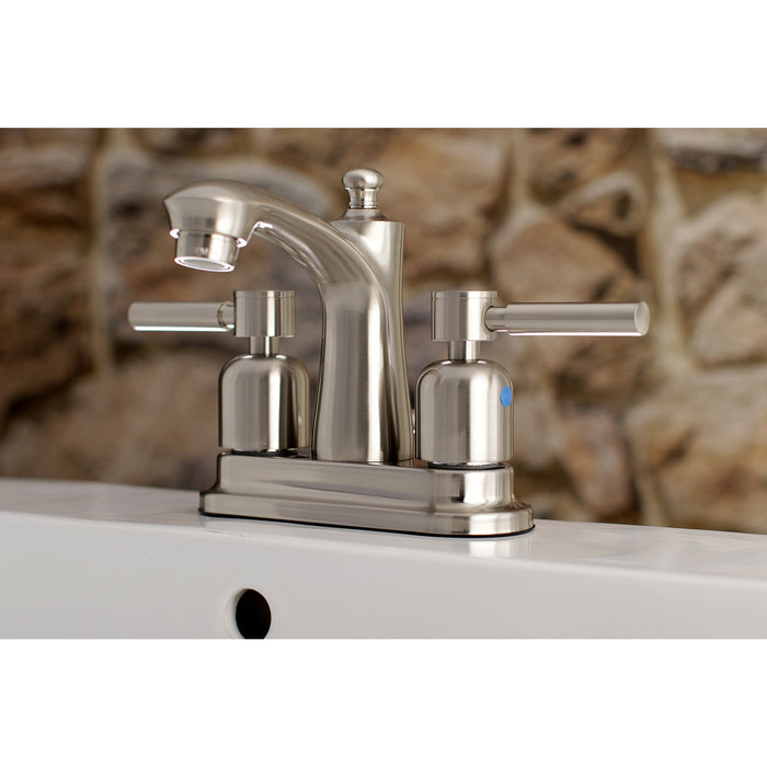Concord FB7628DL Two-Handle 3-Hole Deck Mount 4" Centerset Bathroom Faucet with Plastic Pop-Up, Brushed Nickel