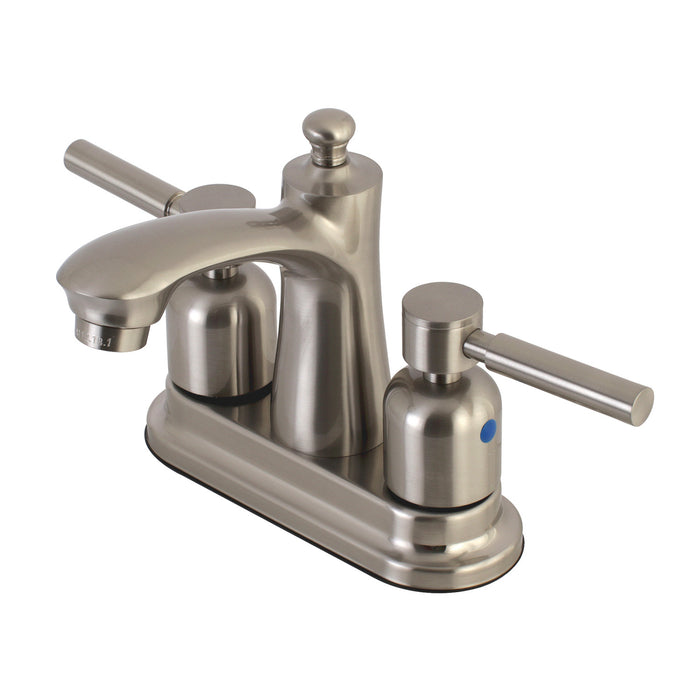 Concord FB7628DL Two-Handle 3-Hole Deck Mount 4" Centerset Bathroom Faucet with Plastic Pop-Up, Brushed Nickel