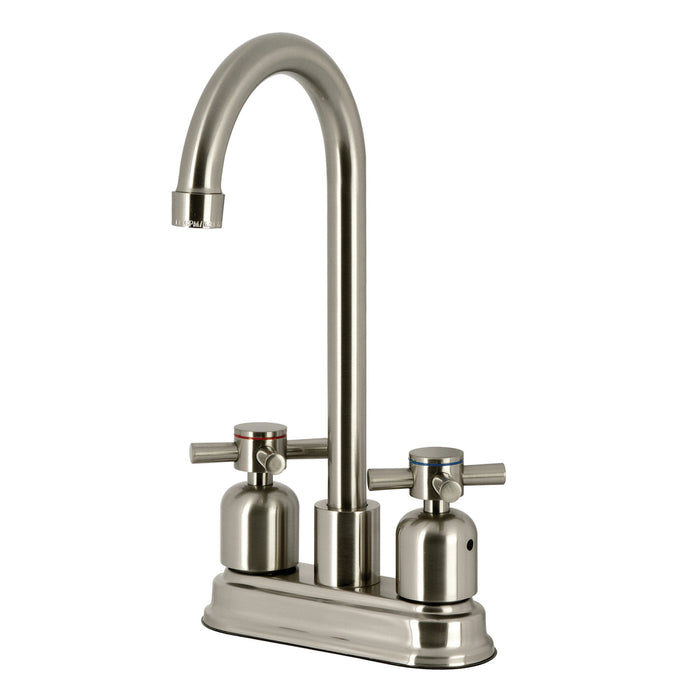 Concord FB8498DX Two-Handle 2-Hole Deck Mount Bar Faucet, Brushed Nickel