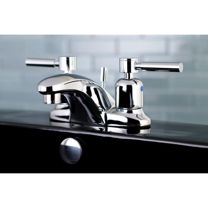 Concord FB8621DL Two-Handle 3-Hole Deck Mount 4" Centerset Bathroom Faucet with Plastic Pop-Up, Polished Chrome