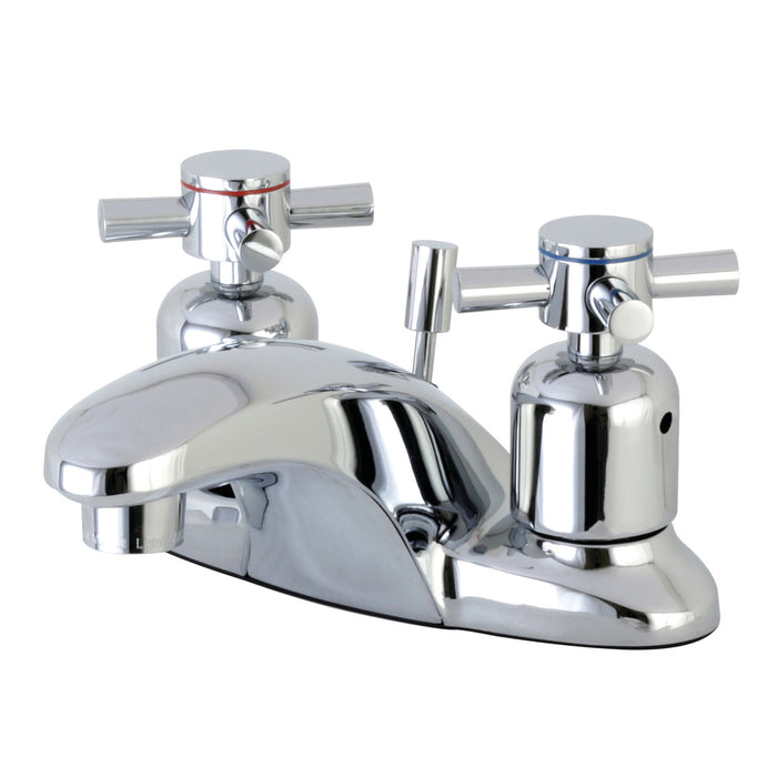 Kingston Tulare FB8621DX - Concord Double-Handle 3-Hole Deck Mount 4-Inch Centerset Bathroom Faucet with Pop-Up Drain, Polished Chrome