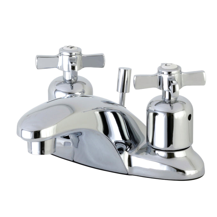 Millennium FB8621ZX Two-Handle 3-Hole Deck Mount 4" Centerset Bathroom Faucet with Plastic Pop-Up, Polished Chrome