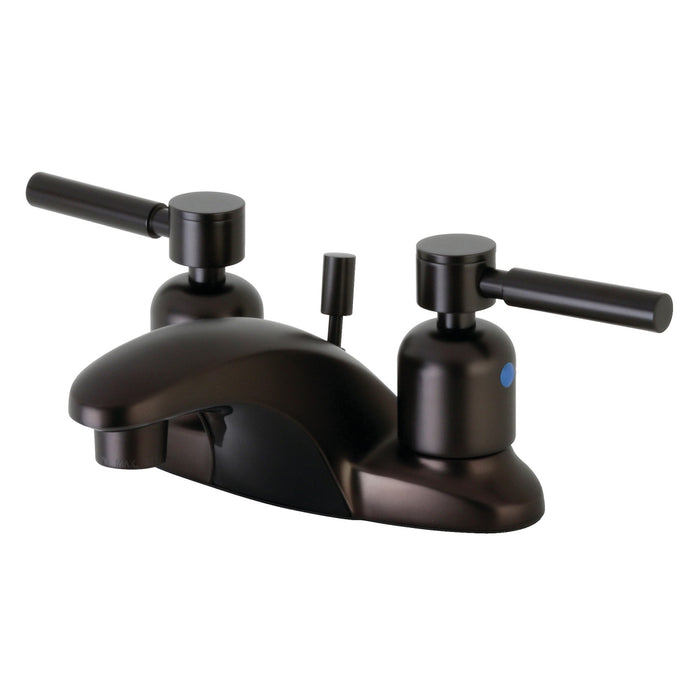Concord FB8625DL Two-Handle 3-Hole Deck Mount 4" Centerset Bathroom Faucet with Plastic Pop-Up, Oil Rubbed Bronze