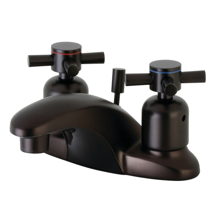 Concord FB8625DX Two-Handle 3-Hole Deck Mount 4" Centerset Bathroom Faucet with Plastic Pop-Up, Oil Rubbed Bronze