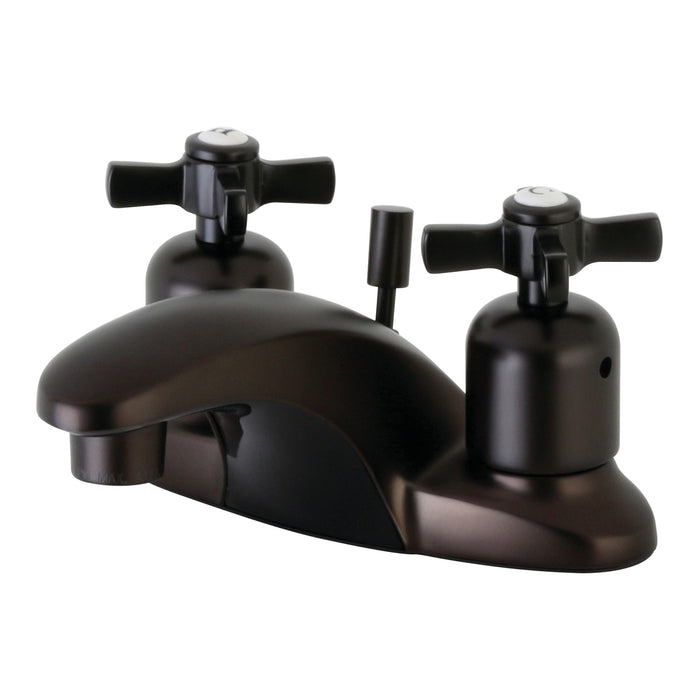 Millennium FB8625ZX Two-Handle 3-Hole Deck Mount 4" Centerset Bathroom Faucet with Plastic Pop-Up, Oil Rubbed Bronze