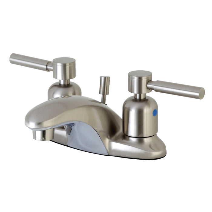 Concord FB8628DL Two-Handle 3-Hole Deck Mount 4" Centerset Bathroom Faucet with Plastic Pop-Up, Brushed Nickel