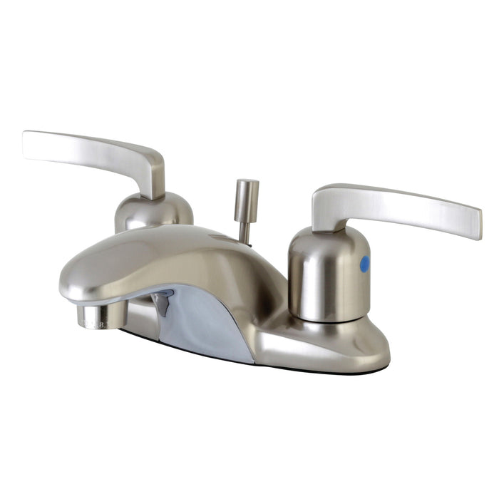 Centurion FB8628EFL Two-Handle 3-Hole Deck Mount 4" Centerset Bathroom Faucet with Plastic Pop-Up, Brushed Nickel