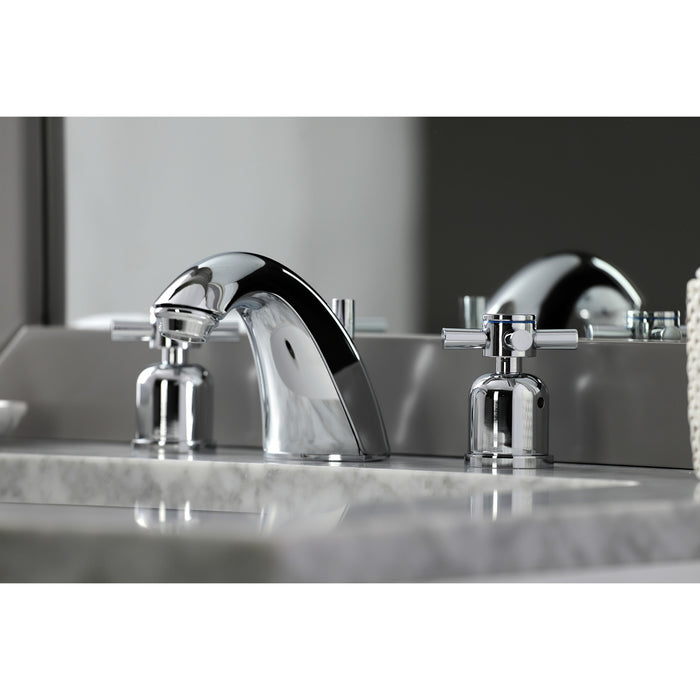 Concord FB8951DX Two-Handle 3-Hole Deck Mount Widespread Bathroom Faucet with Plastic Pop-Up, Polished Chrome