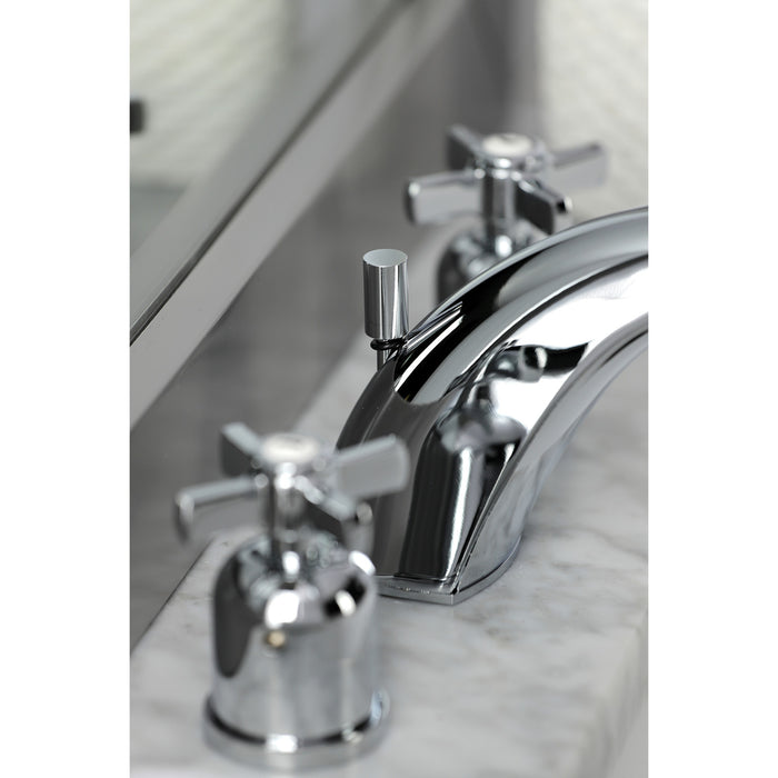 Kingston Tulare FB8951ZX - Millennium Two-Handle 3-Hole Deck Mount Widespread Bathroom Faucet with Pop-Up Drain, Polished Chrome