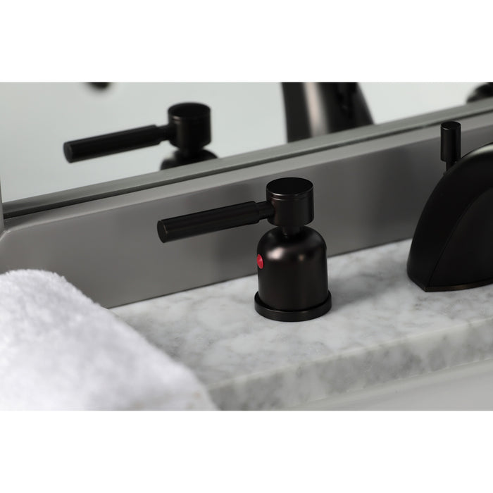 Concord FB8955DL Two-Handle 3-Hole Deck Mount Widespread Bathroom Faucet with Plastic Pop-Up, Oil Rubbed Bronze