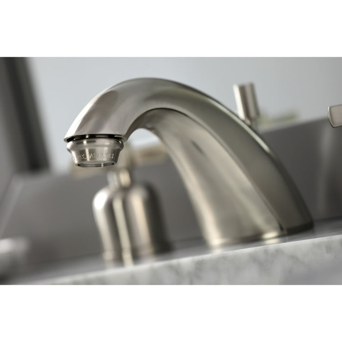 Kingston Tulare FB8958ZX - Millennium Two-Handle 3-Hole Deck Mount Widespread Bathroom Faucet with Pop-Up Drain, Brushed Nickel