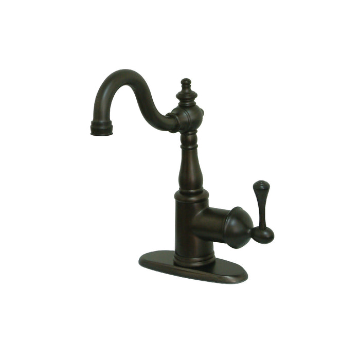 English Vintage FS7645BL Single-Handle 1-Hole Deck Mount Bathroom Faucet with Push Pop-Up, Oil Rubbed Bronze
