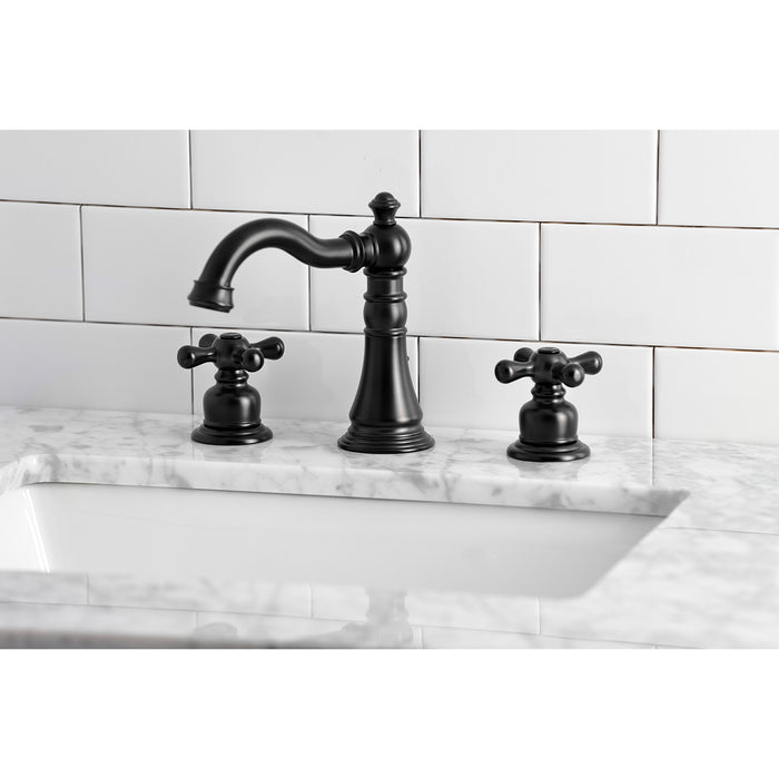 American Classic FSC1970AX Two-Handle 3-Hole Deck Mount Widespread Bathroom Faucet with Brass Pop-Up, Matte Black