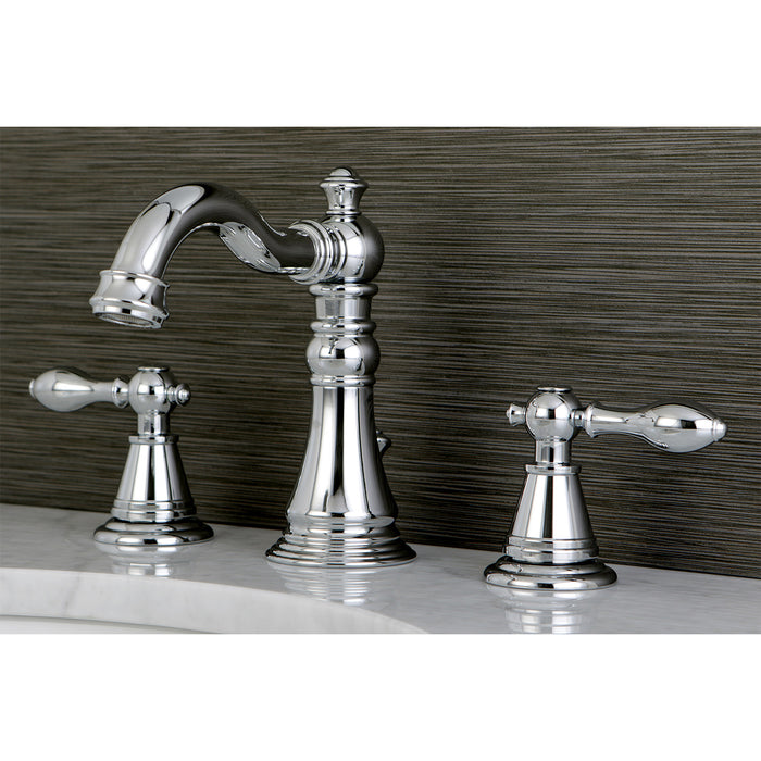 English Classic FSC1971AL Two-Handle 3-Hole Deck Mount Widespread Bathroom Faucet with Pop-Up Drain, Polished Chrome