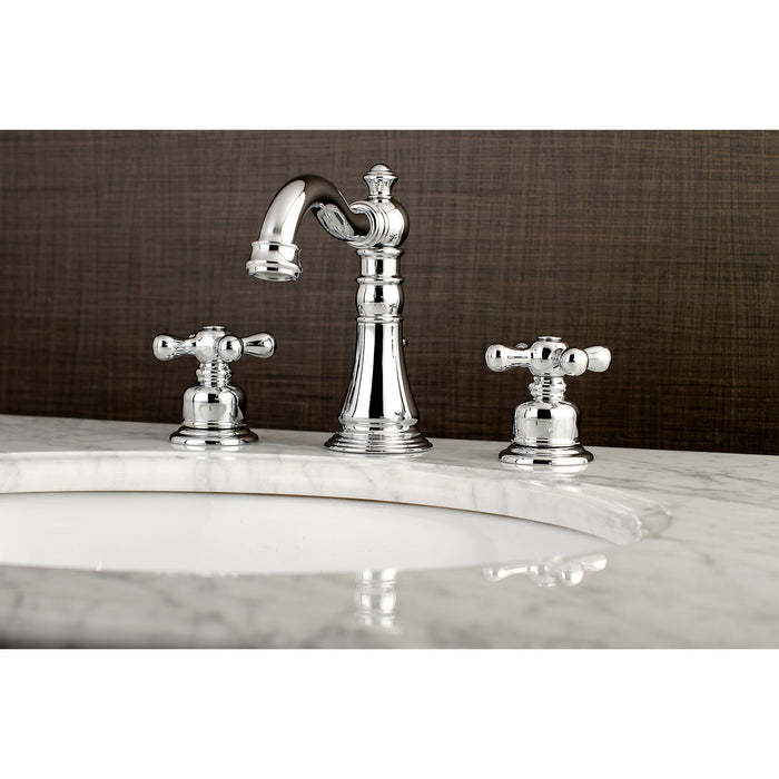 American Classic FSC1971AX Two-Handle 3-Hole Deck Mount Widespread Bathroom Faucet with Pop-Up Drain, Polished Chrome