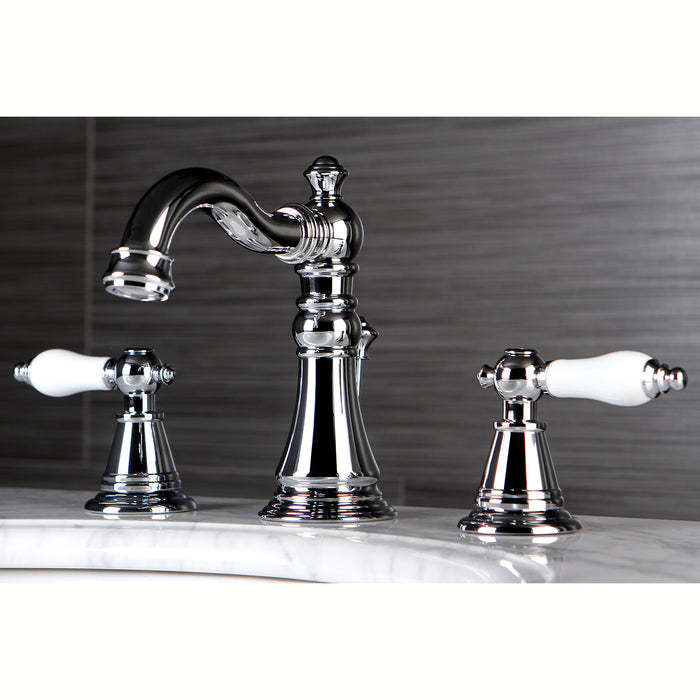 English Classic FSC1971PL Two-Handle 3-Hole Deck Mount Widespread Bathroom Faucet with Pop-Up Drain, Polished Chrome
