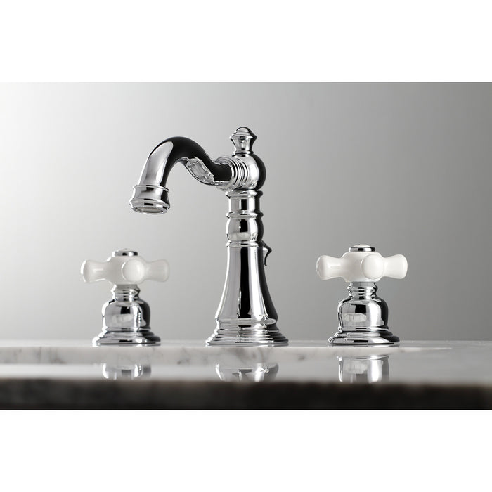American Classic FSC1971PX Two-Handle 3-Hole Deck Mount Widespread Bathroom Faucet with Pop-Up Drain, Polished Chrome