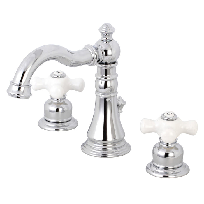American Classic FSC1971PX Two-Handle 3-Hole Deck Mount Widespread Bathroom Faucet with Pop-Up Drain, Polished Chrome