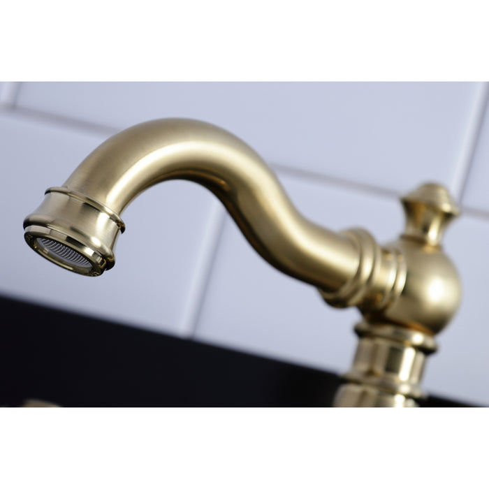 American Classic FSC1973AX Two-Handle 3-Hole Deck Mount Widespread Bathroom Faucet with Brass Pop-Up, Brushed Brass