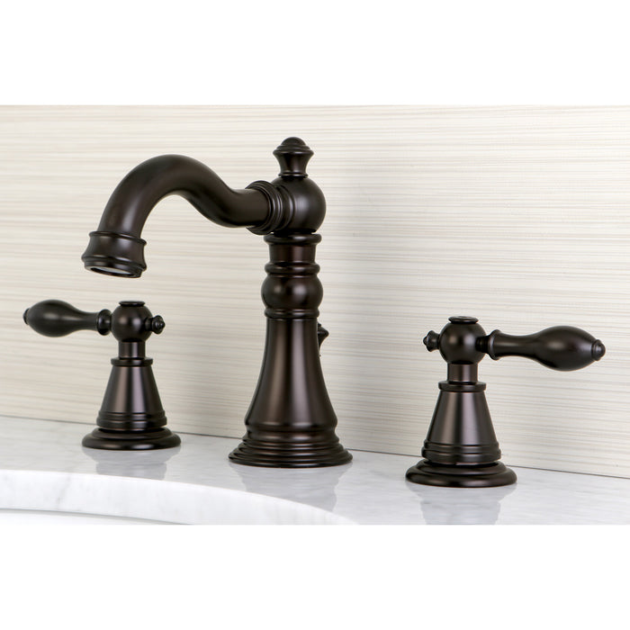 English Classic FSC1975AL Two-Handle 3-Hole Deck Mount Widespread Bathroom Faucet with Pop-Up Drain, Oil Rubbed Bronze