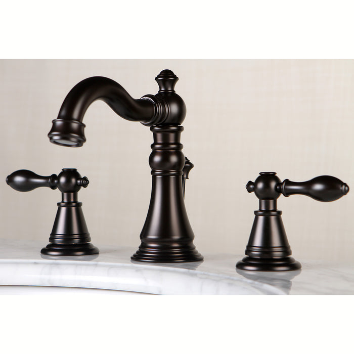 English Classic FSC1975AL Two-Handle 3-Hole Deck Mount Widespread Bathroom Faucet with Pop-Up Drain, Oil Rubbed Bronze