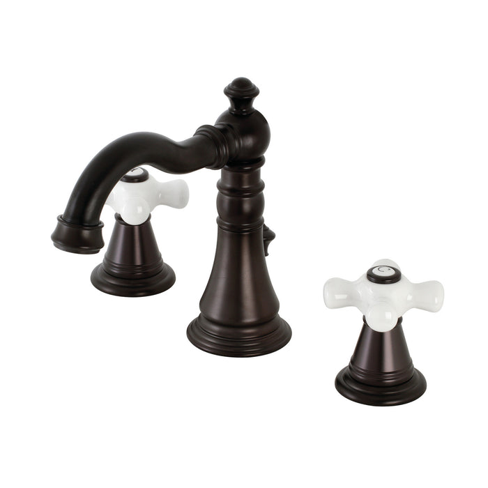Kingston Heirloom FSC1975APX - American Classic Two-Handle 3-Hole Deck Mount Widespread Bathroom Faucet with Pop-Up Drain, Oil Rubbed Bronze