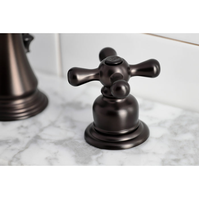 Kingston Heirloom FSC1975AX - American Classic Two-Handle 3-Hole Deck Mount Widespread Bathroom Faucet with Pop-Up Drain, Oil Rubbed Bronze