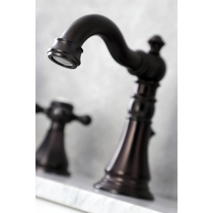 Kingston Heirloom FSC1975BX - Metropolitan Two-Handle 3-Hole Deck Mount Widespread Bathroom Faucet with Pop-Up Drain, Oil Rubbed Bronze