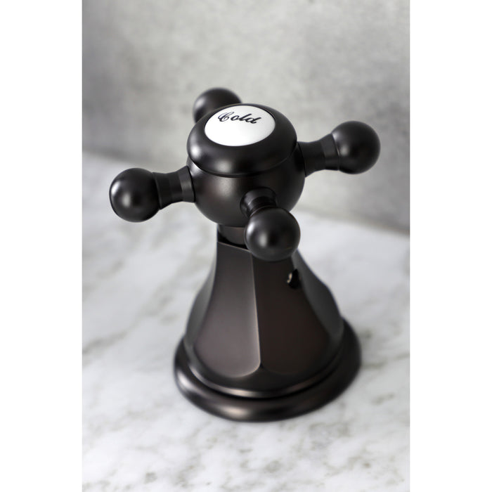 Kingston Heirloom FSC1975BX - Metropolitan Two-Handle 3-Hole Deck Mount Widespread Bathroom Faucet with Pop-Up Drain, Oil Rubbed Bronze