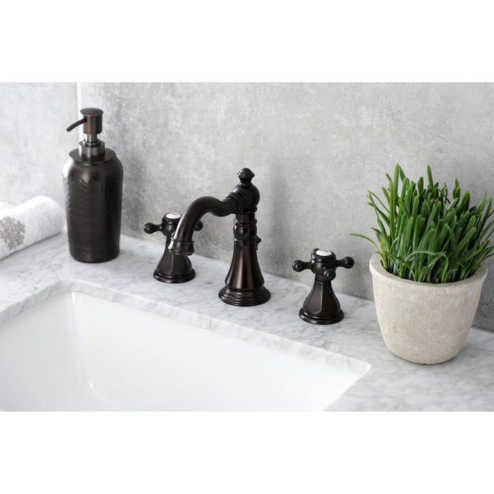 Kingston Heirloom FSC1975BX - Metropolitan Two-Handle 3-Hole Deck Mount Widespread Bathroom Faucet with Pop-Up Drain, Oil Rubbed Bronze