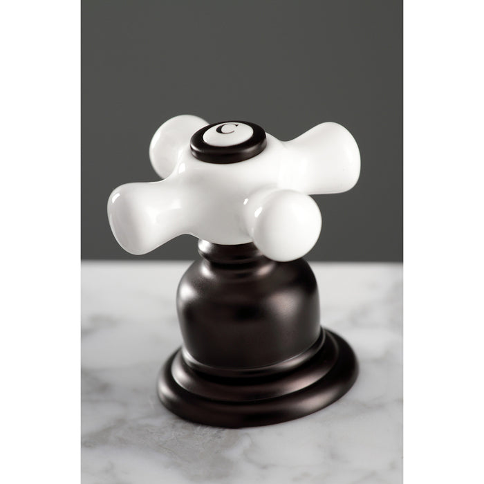 Kingston Heirloom FSC1975PX - American Classic Two-Handle 3-Hole Deck Mount Widespread Bathroom Faucet with Pop-Up Drain, Oil Rubbed Bronze