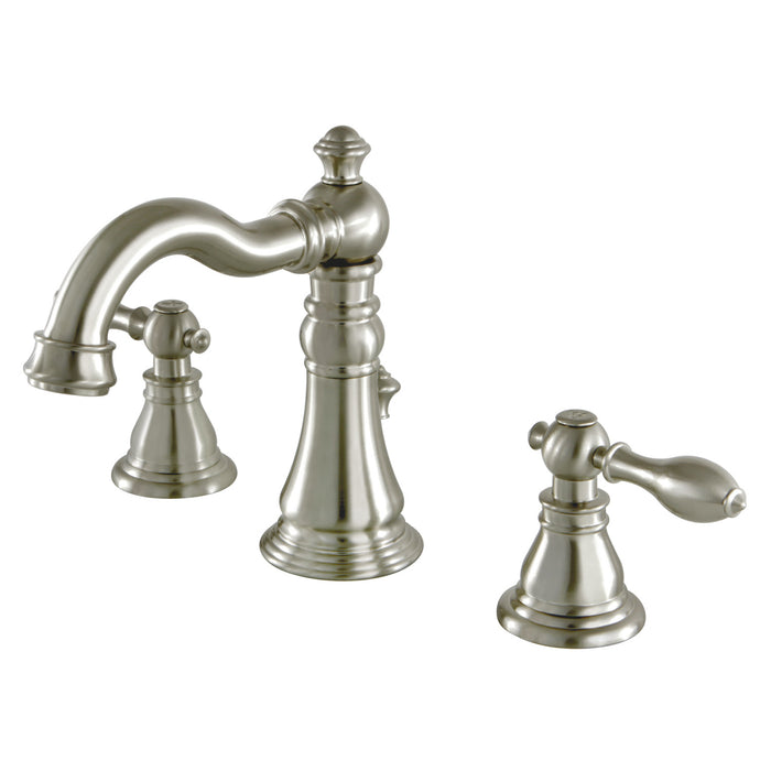 American Classic FSC1978ACL Two-Handle 3-Hole Deck Mount Widespread Bathroom Faucet with Pop-Up Drain, Brushed Nickel